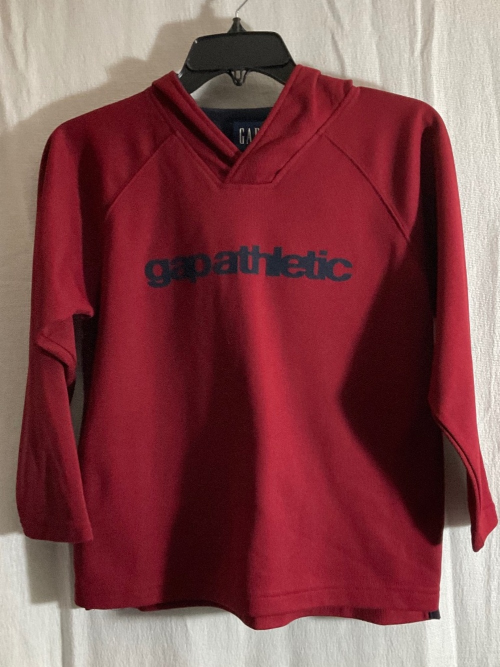Gap Athletic Boys Polyester/cotton Hoodie Sweatshirt Size M 7/8 Red (burgundy)